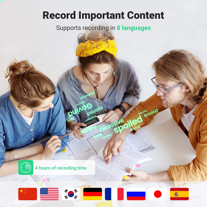 [Australia] - SVANTTO 102 Translator Pen Scanner, Text to Speech Device for Dyslexia, OCR Digital Highlighter Reader Pen, Exam Reading Pen, Bluetooth Langage Translator, No Monthly FeeÔºàWhiteÔºâ white 