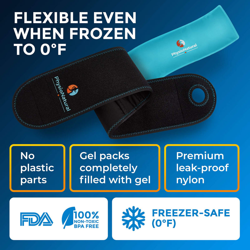 [Australia] - Wrist Ice Pack Wrap - Cold Therapy for Instant Pain Relief and Treatment of Carpal Tunnel, Tendonitis, Injuries, Swelling, Rheumatoid Arthritis, Sprains - Hand Support Brace with Reusable Gel Packs 