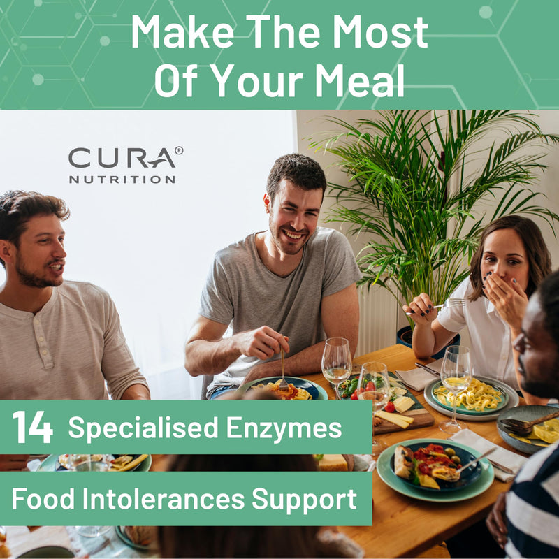 CURAZYME Tolerance (30 Capsules) Food Intolerance Digestive Enzymes Supplement for Gut Health Support, Broad Spectrum Enzyme Complex for Bloating, Heartburn, Digestion Relief, Vegan FOOD INTOLERANCE SUPPORT 30 count (Pack of 1)