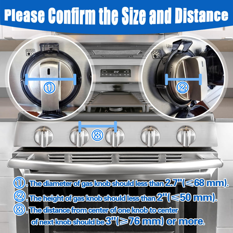 [Australia] - 6 Pack Stove Knob Covers for Child Safety, Gas Stove Knob Locks for Baby and Pets, Baby Proof Stove Oven Knob Safety Covers with Adhesive, Waterproof, Oil Resistant, (Transparent) Clear 6-PACK 