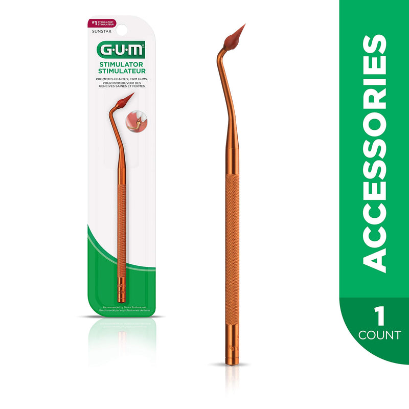 [Australia] - GUM Stimulator Permanent Handle with Rubber Tip, Precision Control, Massages Gums (Pack of 5) 