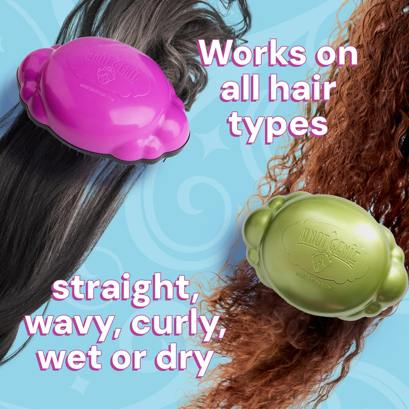 [Australia] - Knot Genie Detangling Hair Brush for Kids (Lilac Loveliness) | Original Full Size | Perfect for Curly Hair, Gently Separate Tangles, Leaves Hair Smooth & Shiny | The Pain Free Knot Detangler Lilac Loveliness 