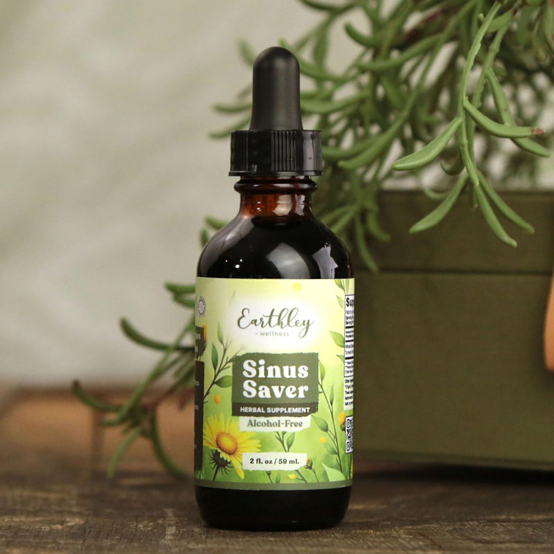 Earthley Wellness Sinus Saver, Natural Remedy, Free of Allergens, Parabens, and Preservatives, Helps Boost Vitamin C (2 oz, Alcohol Free) 2 Fl Oz (Pack of 1)