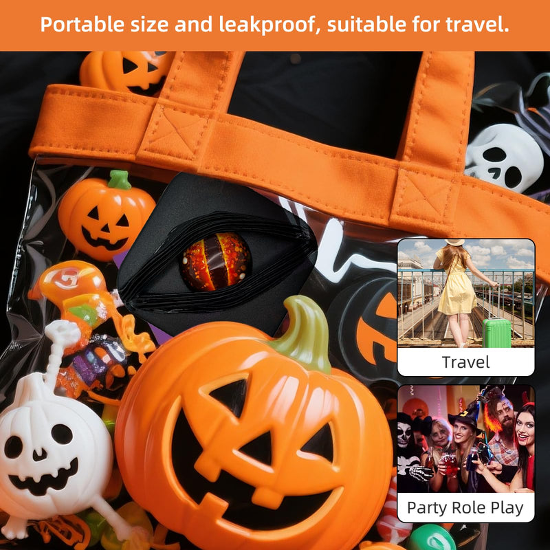 [Australia] - Contact Lens Cases (Empty) Spooky & Stylish Halloween Style Contact Lens Storage Holder Leakproof Daily Contact Case Halloween Dragon Eye Contact Lens Case Set Red 