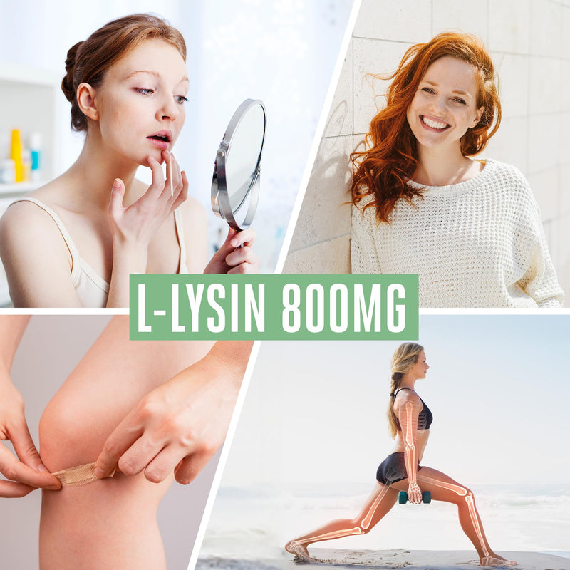 [Australia] - Vitabay Lysine High Dose 800 mg - 365 L-Lysine Tablets Vegan & Laboratory Tested - Essential Amino Acid Lysine Capsules - No Unwanted Additives 365 Pieces (Pack of 1) 