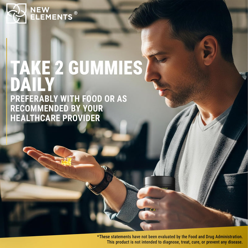 New Elements Vitamin D3 K2 Gummies 10000 IU with Calcium 100mg - VIT D3 for Adults - Mk7 Vitamin K2 100mcg - Vitamin D Supplement for Men & Women - Vegan Gluten Free Non-GMO 60 Count (Pack of 1)