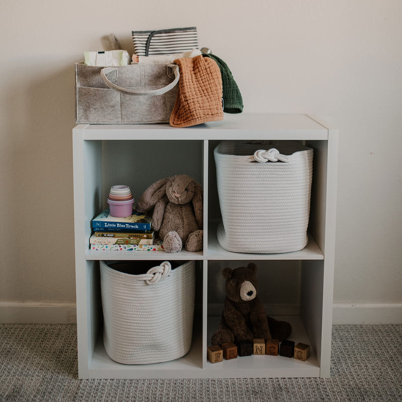 [Australia] - Parker Baby Diaper Caddy - Nursery Storage Bin and Car Organizer for Diapers and Baby Wipes (Oatmeal, Large) Oatmeal 