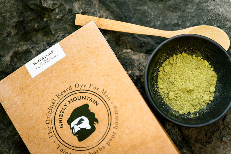 [Australia] - Grizzly Mountain Natural Beard Dye for Beard and Mustache (Black) with Grizzly Mountain Organic Base Black 100 g (Pack of 1) 