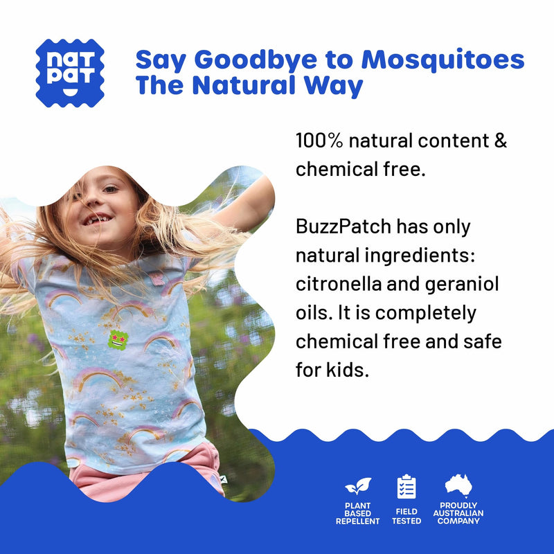 [Australia] - BuzzPatch Mosquito Patch Stickers for Kids (60 Pack) - All Natural, Plant Based Ingredients, Non-Toxic, DEET Free, Citronella Essential Oil Insect Patches, for Toddlers, Babies, Children (2) 2 