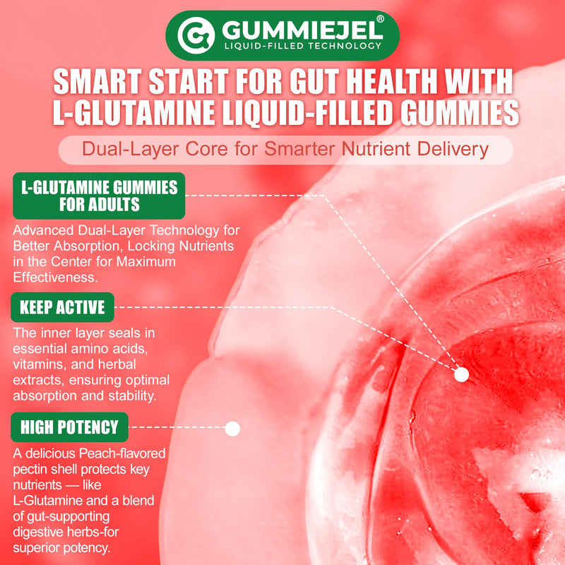 [Australia] - L-Glutamine 1200mg Gut Health Gummies with Digestive Wellness ‚Äì Gut Repair, Digestive Harmony, and Immune Boosting Blend ‚Äì Helps Alleviate Heartburn, Bloating, Gas, Constipation 
