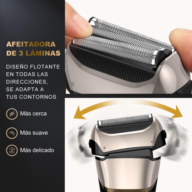 [Australia] - Foil Shaver Men's, 2-in-1 Electric Shaver Men's Rechargeable USB Shaver Men's Wet Shaver & Dry Shaver Razor Men's Electric 100 Min Running Time, Zero Gap Skin, IPX7 Washable Black-1 
