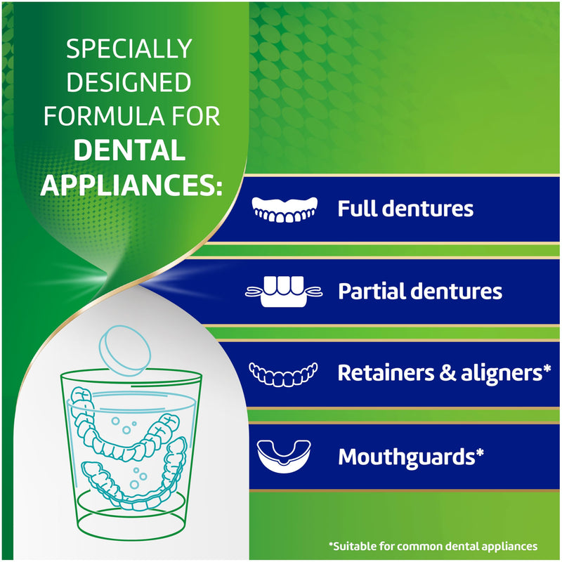 [Australia] - Polident Overnight Whitening Antibacterial Dental Appliance Cleanser Tablets, 90 Count 