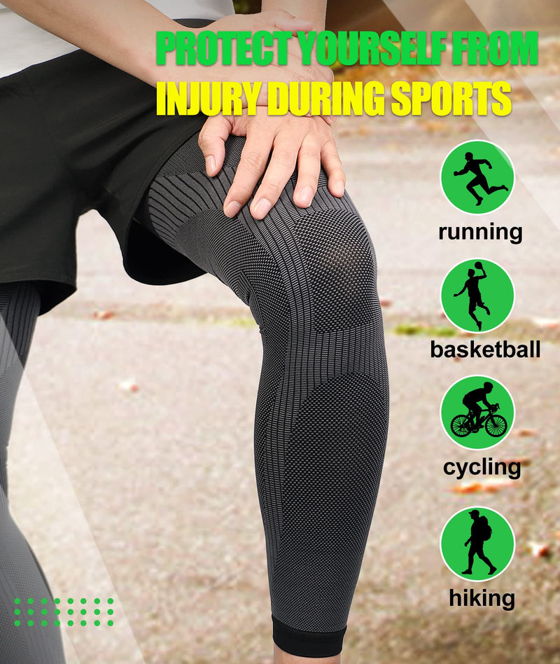 [Australia] - KEKING® Full Leg Compression Sleeves, Unisex, Thigh High Compression Stocking 20-30mmHg Graduated Support for Thigh Calf Knee, Running, Basketball, Reduce Varicose Veins and Swelling, 1 Pair, Black XL X-Large 