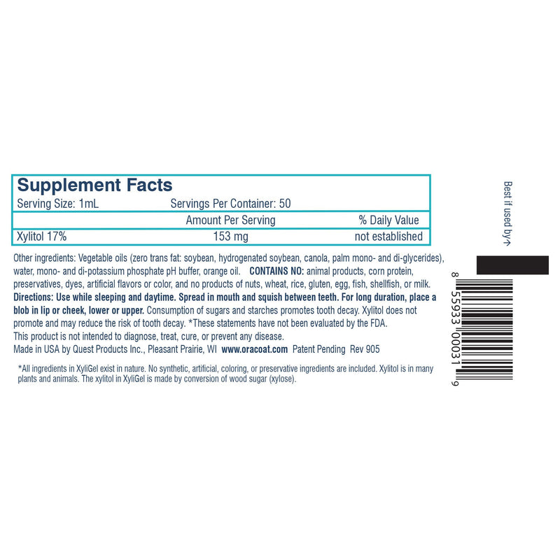 [Australia] - OraCoat XyliGel 1 Pack Soothing Dry Mouth Moisturizing Relief Gel with Xylitol, Sugar Free, for Dry Mouth, Stimulates Saliva Production, Non-Acidic, Daytime and Night Time Use 1 Count (Pack of 1) 