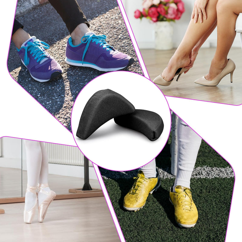 [Australia] - 5 Pairs Toe Filler Inserts Soft Large Toe Post Adjustable Shoe Filler Breathable Forefoot Pad Shoe Filler Unisex Shoe Pad Sponge Foot Brace Pad for Women Girls High Heel (Black) Black 