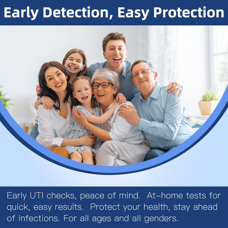 [Australia] - 4-in-1 UTI Test Strips, 50ct Full Panel Urinary Tract Infection Test Kit at Home for Women Men Kids, Urinalysis Leukocytes, Nitrites, PH, Protein Urine Strip for UTI and Bladder, 50 Strips 50 Cups 1 Count (Pack of 50) Blue-4in1 