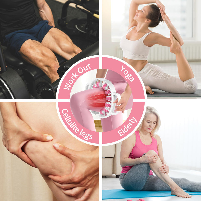 [Australia] - Massager Roller for Cellulite & Lymphatic Drainage – Fascia Muscle Roller Stick for Legs, Thighs, Calf – Deep Tissue Massage Tool for Pain Relief, Body Sculpting, Anti-Cellulite, Athletes Recovery 