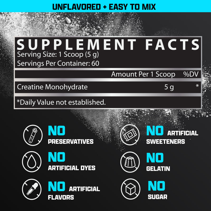 [Australia] - Nutrex Research Creatine Monohydrate Powder Unflavored | 5G Micronized Creatine Powder Per Serving | 60 Servings 60 Servings (Pack of 1) 