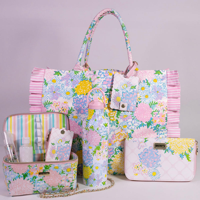 Lilly Pulitzer Cosmetic Bag for Women, Makeup Box with Zipper for Skincare (Lilly Garden Home) Lilly Garden Home
