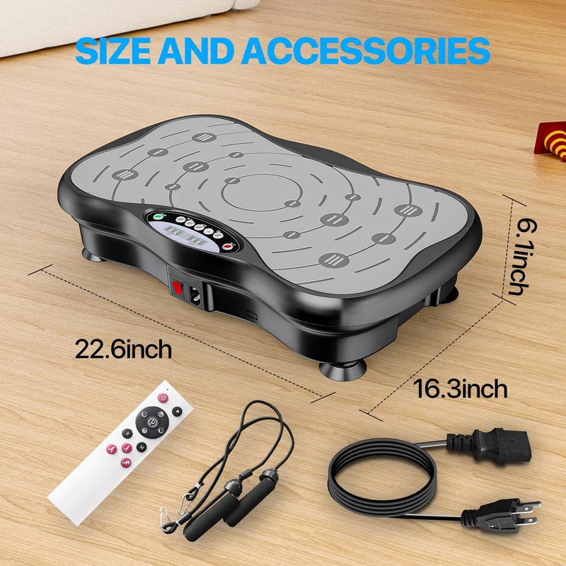 Vibration Plate Exercise Machine for Lymphatic Drainage Weight Loss, Whole Body Workout Vibration Fitness Platform ,Home Training Equipment ,Sport Gym for Weight Loss Fat Burner for Women Men Large