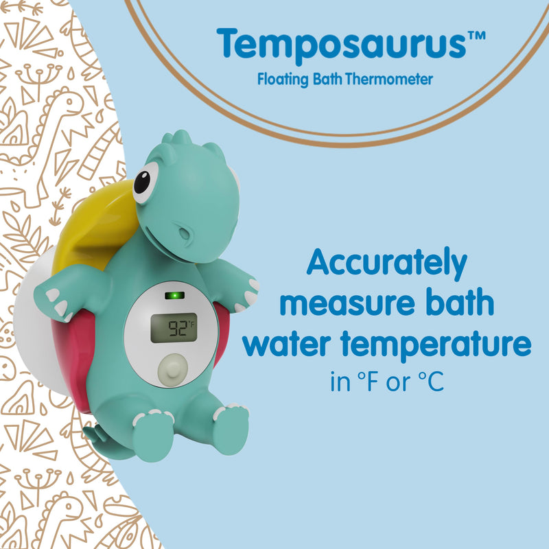 [Australia] - Dr. Brown's CleanUp Temposaurus Floating Bath Thermometer for Accurately Measuring Baby’s Bath Water Temperature, BPA Free Temposaurus Bath Thermometer 