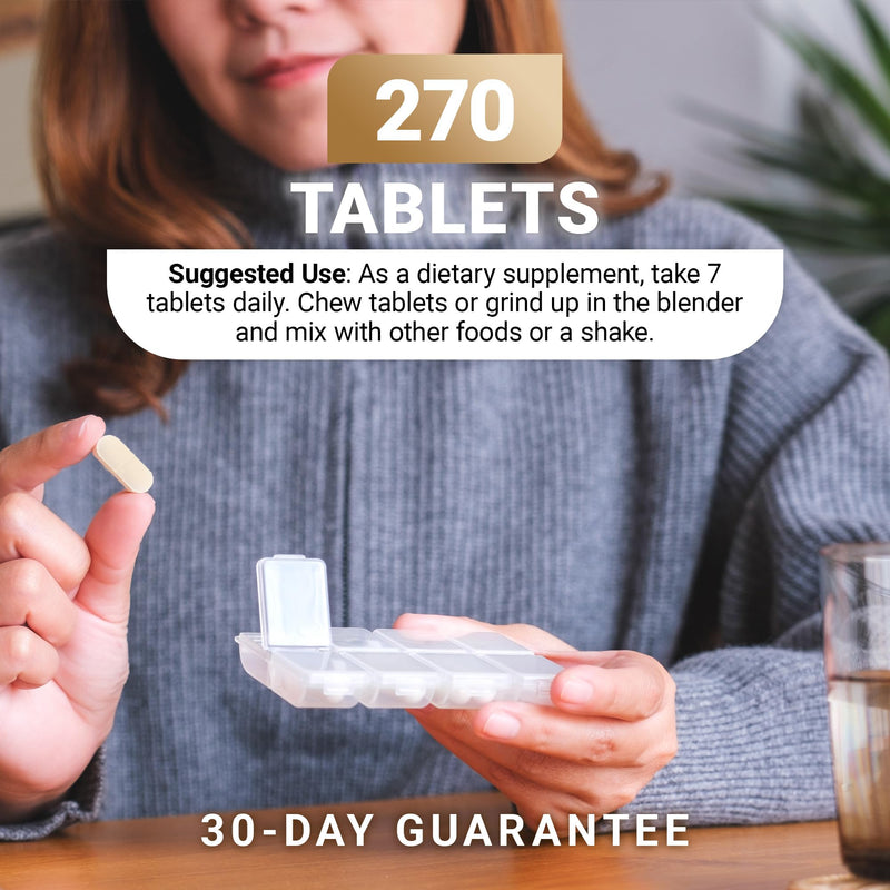 Dr. Berg Nutritionals Yeast Tablets – Natural B12 Added - All 8 B Vitamin Complex – Organic Vanilla Flavor - 270 Vegan Tablets Dietary Supplements 270 Count (Pack of 1)