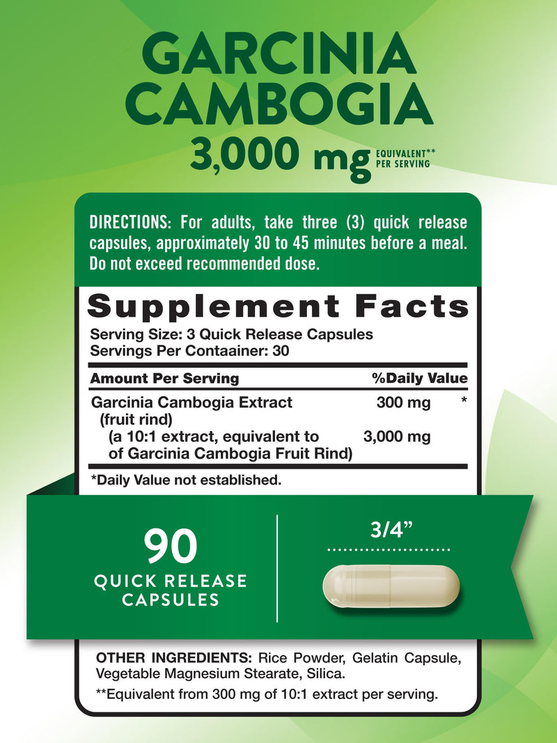 [Australia] - Nature's Truth Garcinia Cambogia 3,000mg | 90 Pills | Plus Chromium Picolinate | Non-GMO and Gluten Free Supplement 