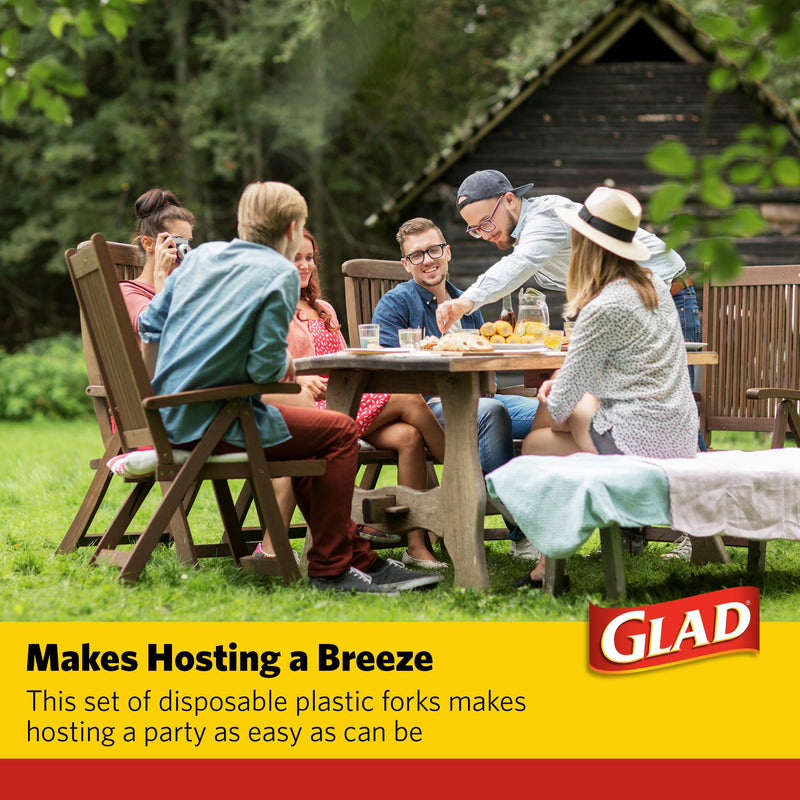 [Australia] - Glad Clear Plastic Forks, Heavy Duty Disposable Cutlery Set, Standard Size, Clear Disposable Fork, Bulk Pack of 70 - Perfect for Parties, Camping, and Everyday Use 70 Count (Pack of 1) 