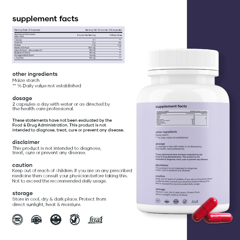 Mars by GHC Beetroot Capsules, 300mg Beet Root Powder Aids Healthy Circulation & Vitality, Non-GMO, Beet Root Supplement, 60 Capsules