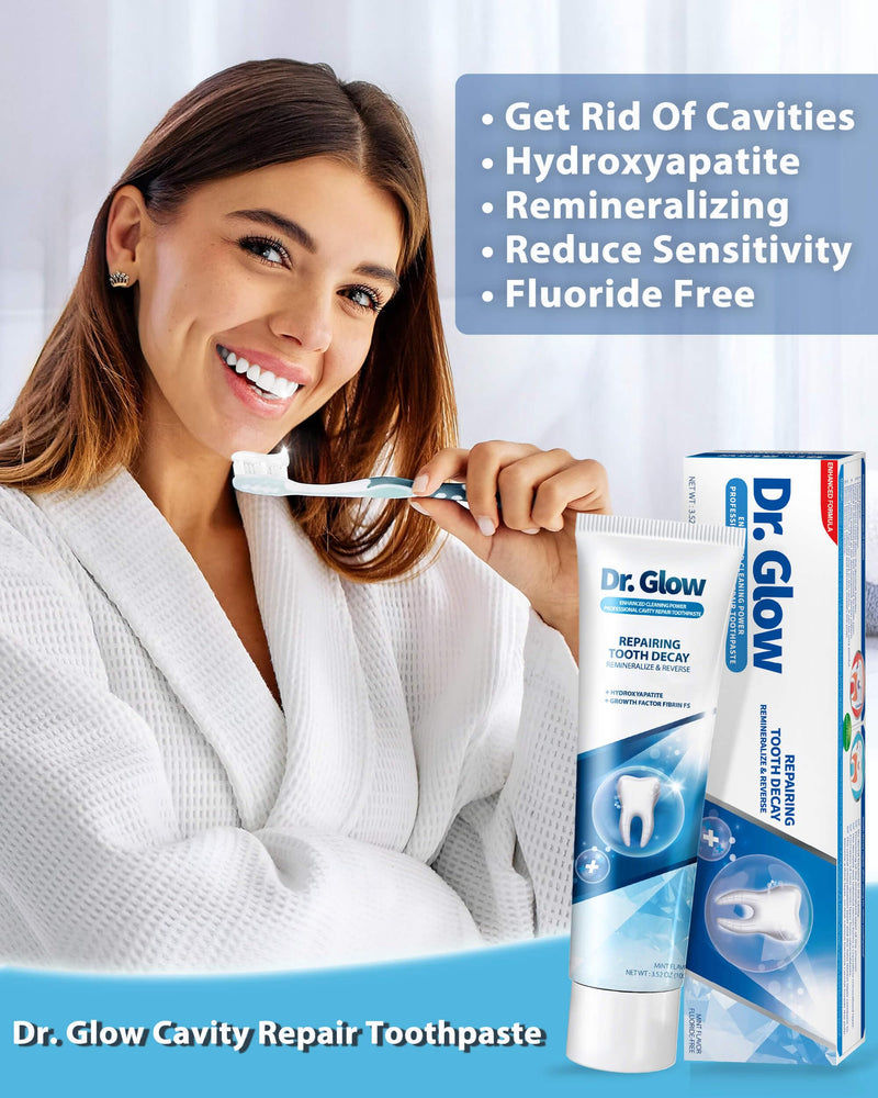 Adult Cavity Repair Toothpaste, Cavity Reversing Hydroxyapatite Toothpaste, Cavity Filler for Tooth Remineralization, Tooth Decay Treatment Repair, Enamel Repair Cavity Remover, Fluoride Free 3.52 Ounce (Pack of 1)