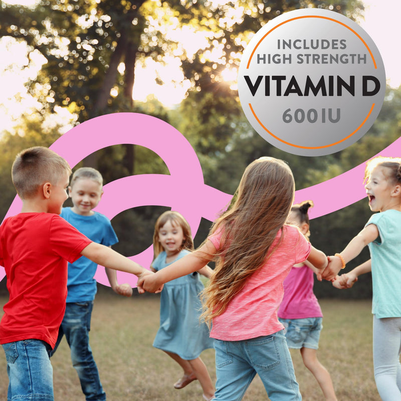 Active Immune Kids Supplement, Vitamin D, C & Zinc, Daily Multivitamin for Kids Immune System, Chewable & Easy to Swallow, 60 Orange Flavoured Chews, 2 Month Supply Immune for Kids