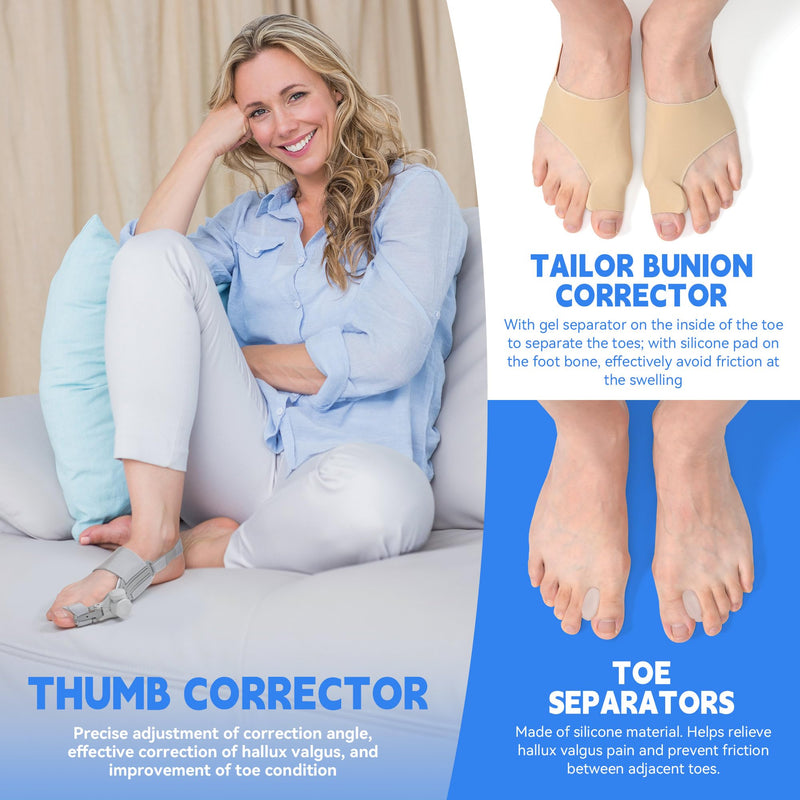 [Australia] - Bunion Corrector for Men & Women, Left Foot Big Toe Straightener, 3-in-1 Complete Set of Relief, Bunion Splint for Bunion Fix, for Bunions and Hallux Valgus (Left Foot) Left Foot 1pcs 