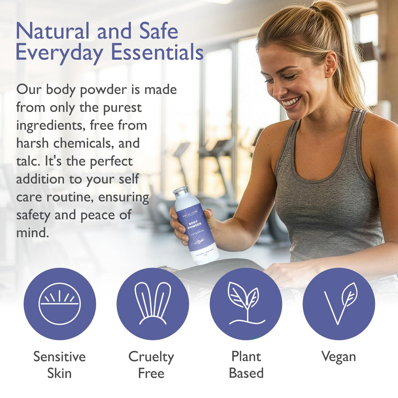 SoCal Suds & Company Natural Body Powder Talc-Free, Lavender, 4oz, 1-Pack | With Arrowroot Powder, Kaolin, Aspen Bark Extract for Soft Soothing Delicate Skin 4 Ounce, Body (1- Pack)