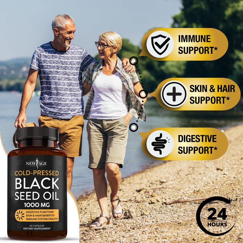 [Australia] - Black Seed Oil Softgel Capsules - Premium Cold-Pressed Nigella Sativa Producing Pure Black Cumin Seed Oil - Non-GMO & Vegetarian (120 Softgels) 120 Softgels 