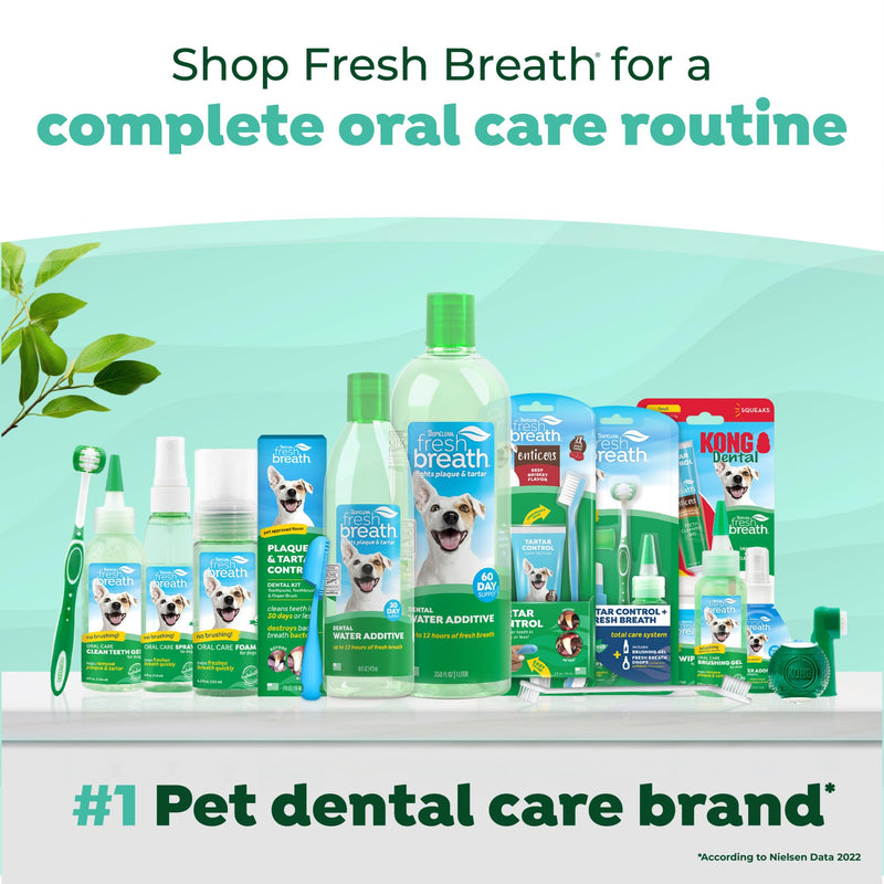 [Australia] - TropiClean Fresh Breath Dog Oral Care Kit | Complete Toothbrush and Toothpaste Set for Plaque & Tartar Control | Tooth Brushing Kit for Large Animals Large Dog Original Kit 