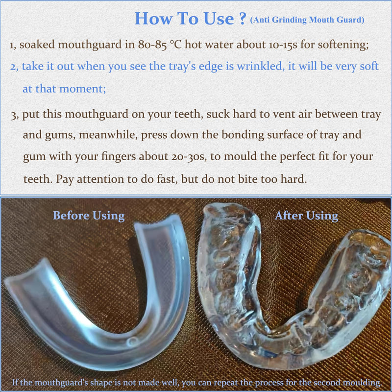 [Australia] - 2PCS Teeth Whitening Trays Kits Mouth Guards, 2 Anti Grinding Mouth Guards and 2 Tooth Boxes, Thermoform Moldable Teeth Whitening Tray, Mouthguards for Stop Teeth Clenching Grinding Bruxism at Night 