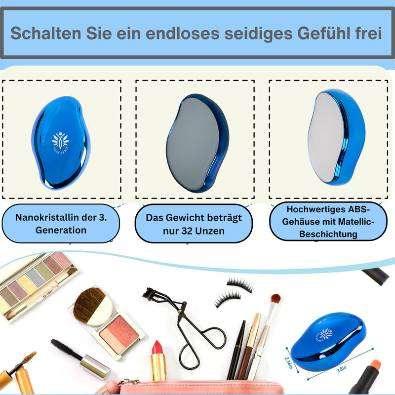 [Australia] - Soinapro Crystal Nano Hair Remover | Premium hair removal for women and men | Efficient hair removal device | Improved Nano Glass Crystal Hair Remover with Gentle Skin Exfoliation - (Blue) Blue 