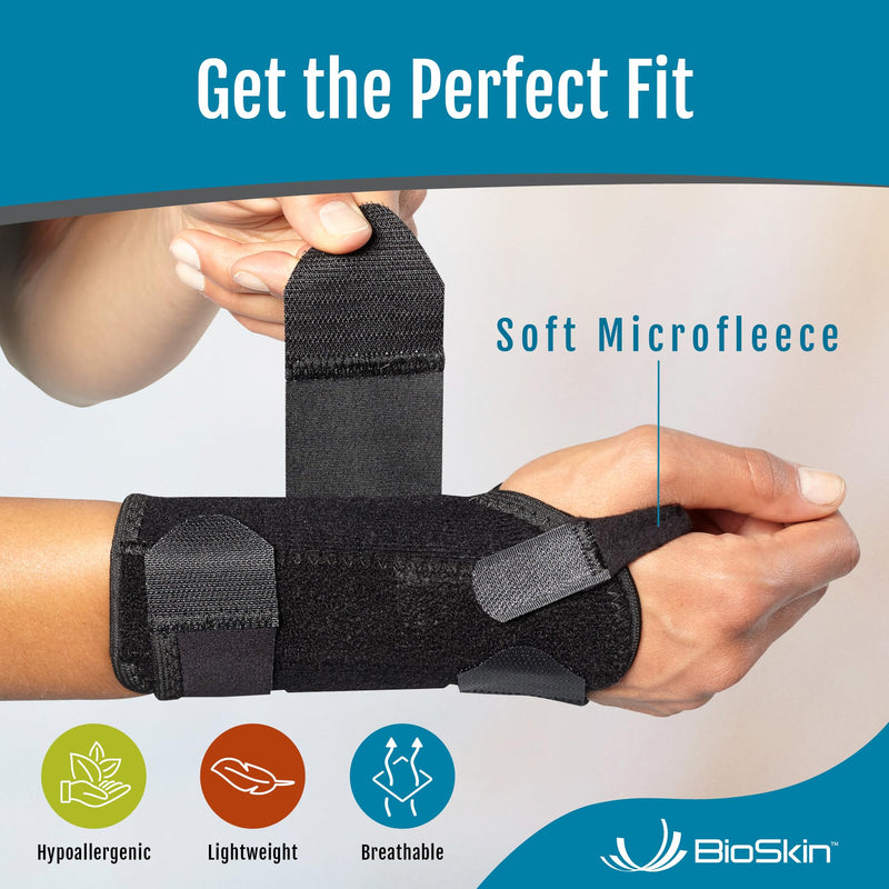 [Australia] - BioSkin Carpal Tunnel Wrist Brace - For Arthritis Pain And Support, Tendonitis, Wrist Sprains, Night Wrist Sleep Support Brace, Wrist Splint, Wrist Support For Women And Men, HSA or FSA Eligible 8-inch XS-S (Left) 
