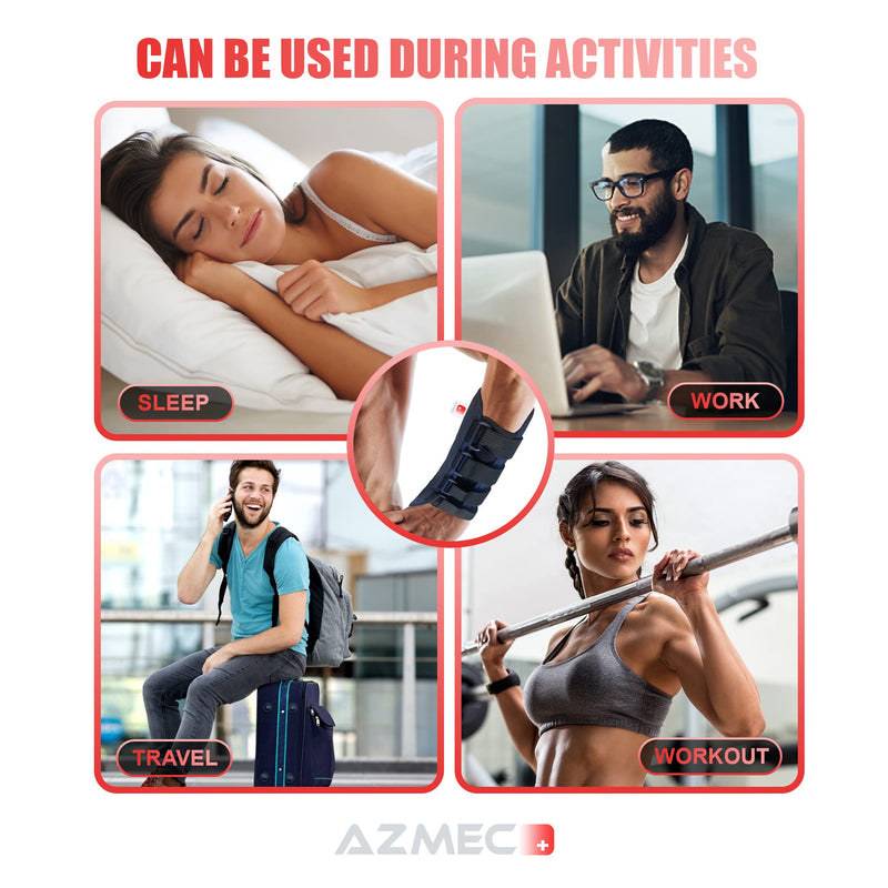 Azmec Wrist Brace For Left Hand – Carpal Tunnel Brace – Large Navy Adjustable Wrist Support for Carpal Tunnel, Tendonitis Arthritis Pain Relief, 7.5 – 8.5 inches