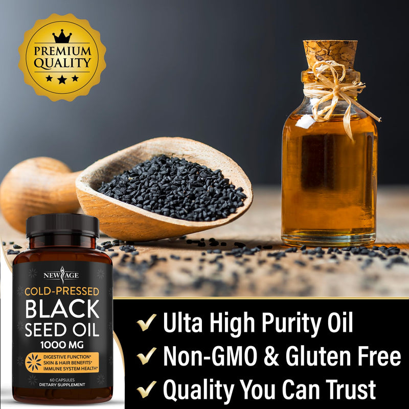 [Australia] - Black Seed Oil Softgel Capsules - Premium Cold-Pressed Nigella Sativa Producing Pure Black Cumin Seed Oil - Non-GMO & Vegetarian (120 Softgels) 120 Softgels 