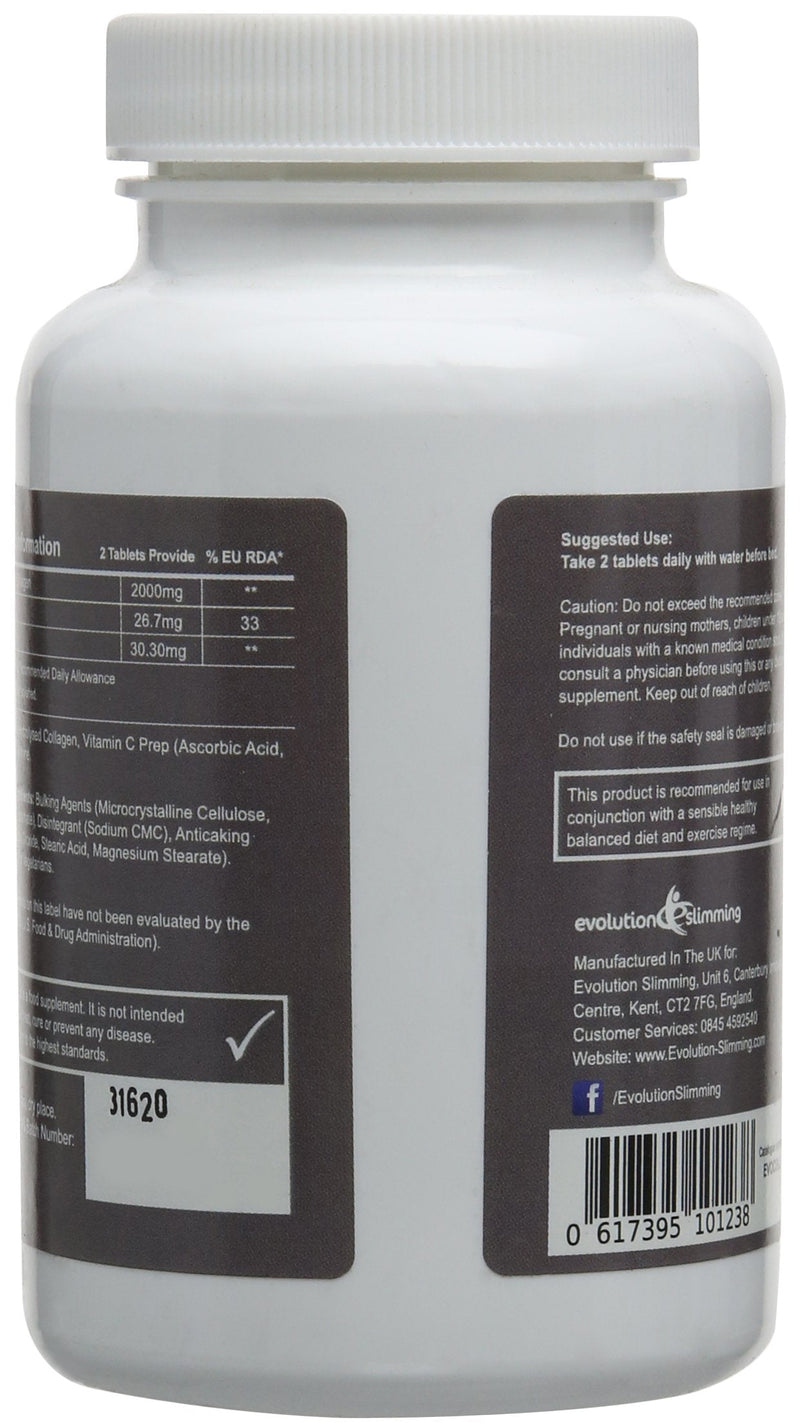Hydrolysed Collagen High Strength 1,000mg for Hair, Skin & Nails, 60 Tablets, Evolution Slimming