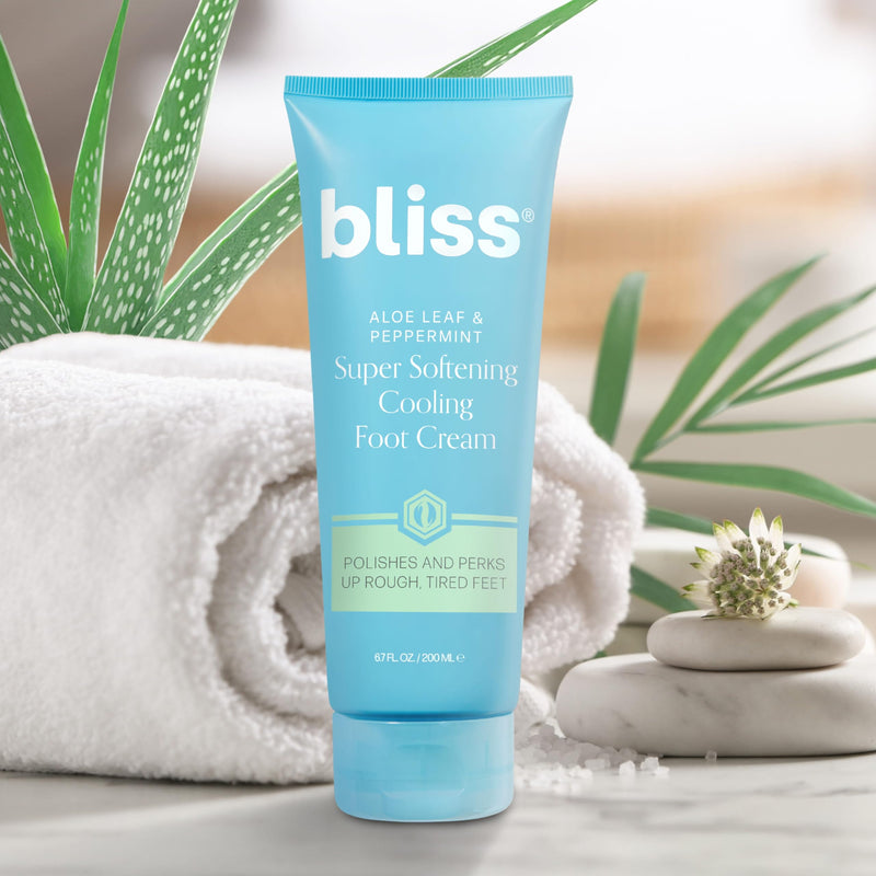 Bliss Aloe Leaf & Peppermint Exfoliating Foot Cream - 4 Fl Oz - Skin-Loving 4 Fl Oz (Pack of 1)