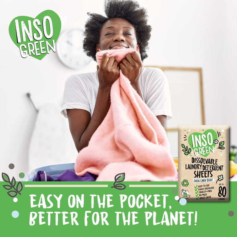 [Australia] - Eco Laundry Detergent Sheets - 80 Loads Laundry Sheets Detergent - 40 No Plastic Jug Washer Sheets - No Mess & Space-Saving Travel Laundry Detergent 1. Fresh Scent 80 Count (Pack of 1) 