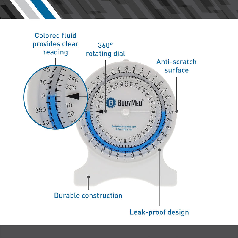[Australia] - BodyMed Professional Inclinometer for Physical Therapy & Rehabilitation, Easy to Read, Test Range of Motion, Professional Rehab Tool 