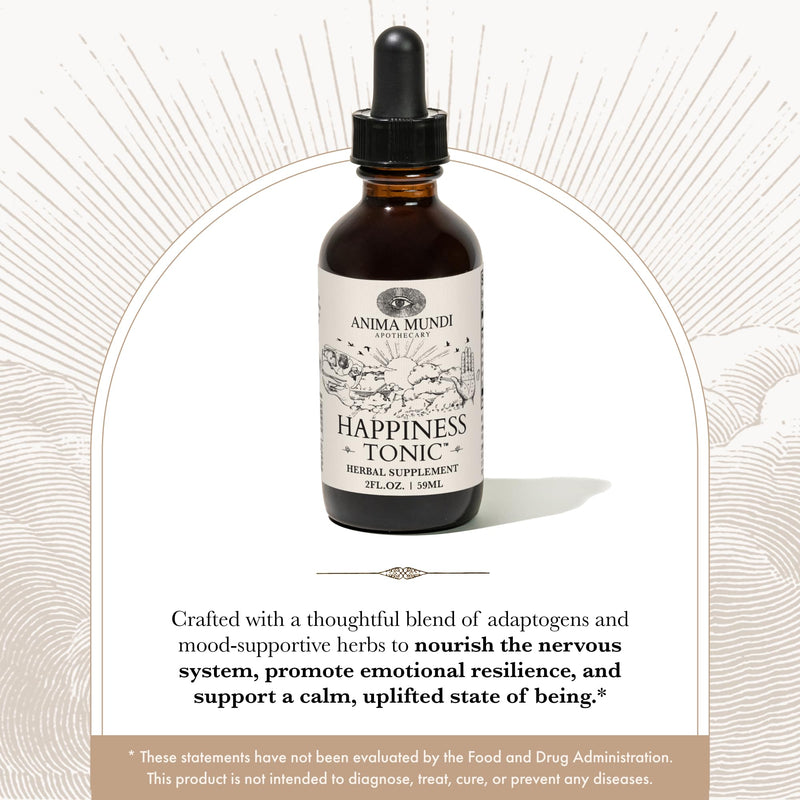 [Australia] - Anima Mundi Apothecary Herbal Ashwagandha Drops - Happiness Tonic for Gentle Mood Support and Relaxation - Adaptogenic Drops with Organic Ashwagandha, Rhodiola, St. John's Wort & More (2oz / 59ml) 