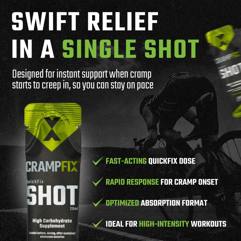 Crampfix QuickFix Shot Sachets - Fast & Effective Relief from Muscle Cramp (9 x 20ml Sachets) (Lemon) Lemon
