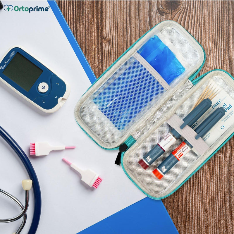 [Australia] - OrtoPrime Cooler Bag for Insulin with X2 Cooling Gels - Insulated Insulin Bag for Travel - Portable Cooler Bag for Insulin for Diabetics - Insulin Bag for 12 Hours Cooling. 