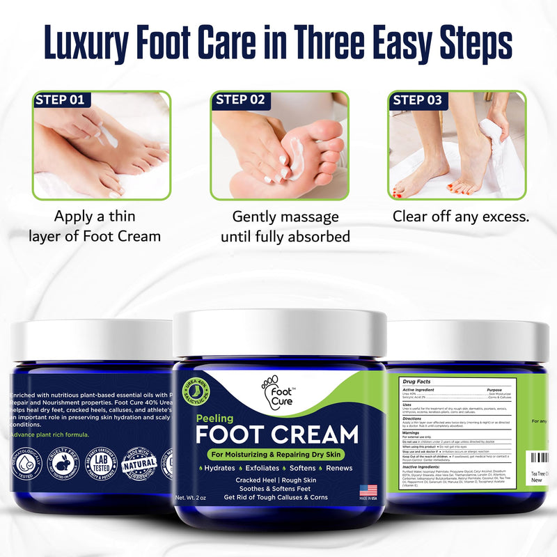 [Australia] - Tea Tree Oil Foot Cream - Moisturizing Athletes Foot Care For Dry Cracked Feet Cream - Heel & Callus Removal, Toenail Treatment, Itchiness Relief - Made in USA Foot Cream, 2 Ounce Pack of 2 2 Ounce (Pack of 2) 