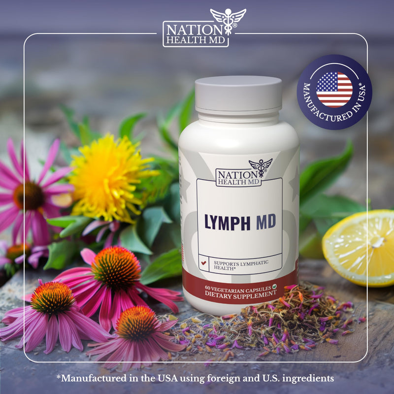 [Australia] - Lymph MD - Lymphatic System Supplement with 9 Botanicals - Dandelion, Burdock, Echinacea, Lemon & More - Supplements for Men and Women - 60 capsules 