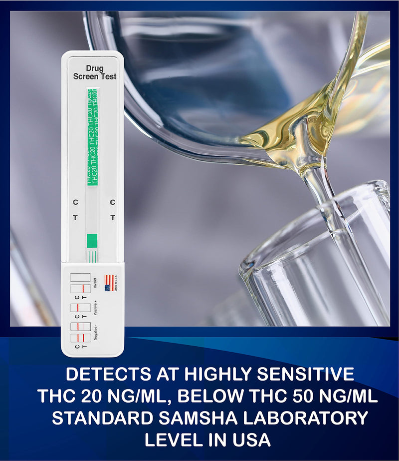 10 Pack - DrugExam Highly Sensitive Marijuana THC 20 ng/mL Single Panel Drug Test Kit - Marijuana Drug Test with 20 ng/mL Cutoff Level for Detecting Any Form of THC in Urine up to 45 Days (10)